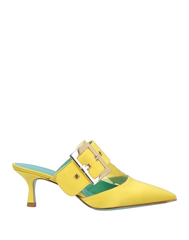 NORMA J.BAKER Mules and clogs Lime green Textile fibres, PVC - Polyvinyl chloride