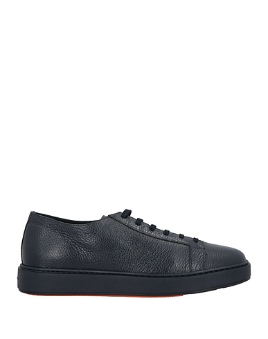 SANTONI Sneakers Black Leather