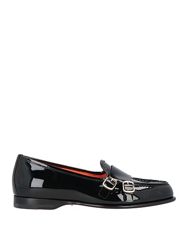 SANTONI Loafers Black Leather