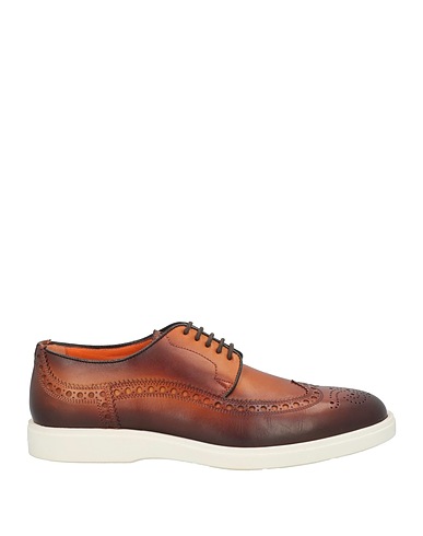 SANTONI Schnürschuhe Braun Leder