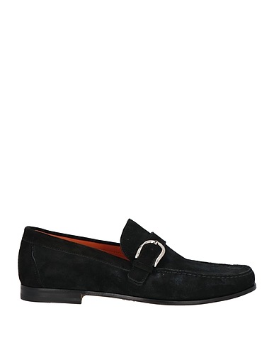SANTONI Loafers Black Leather