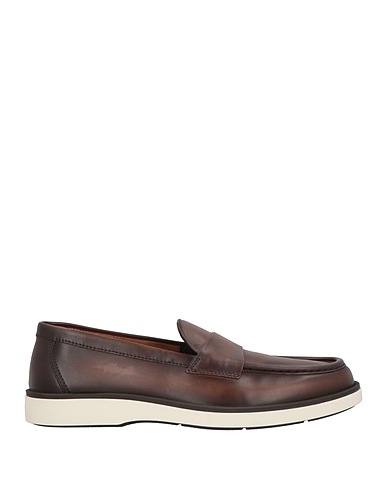 SANTONI Loafers Dark brown Leather