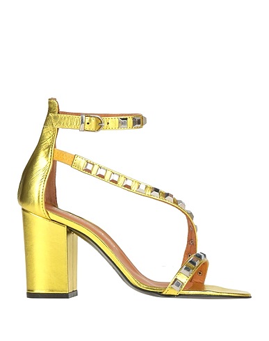 VIA ROMA 15 Sandals Yellow Leather