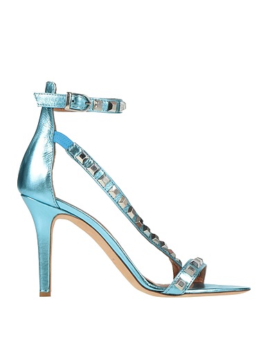 VIA ROMA 15 Sandals Turquoise Leather
