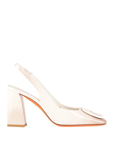 SANTONI Décolleté Bianco Pelle