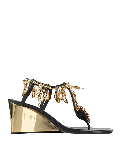 RABANNE Flip flops Gold Leather