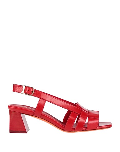 SANTONI Sandals Red Leather