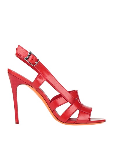 SANTONI Sandals Red Leather