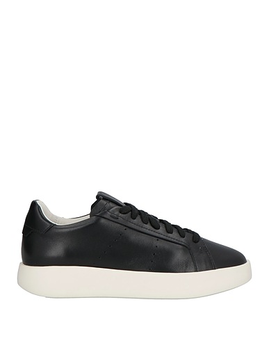 SANTONI Sneakers Black Leather