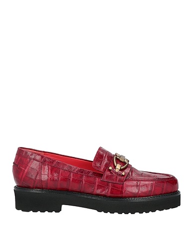 PAS DE ROUGE Mocassino Bordeaux Pelle