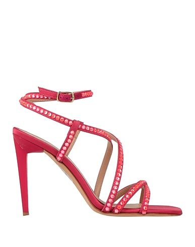 EDDY DANIELE Sandales Magenta Fibres textiles, Cristal Swarovski®