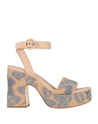 AGL Sandals Sand Leather, Textile fibers
