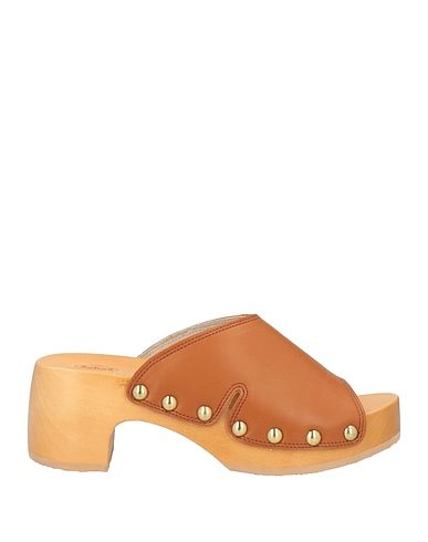 SCHOLL Sandals Brown Leather