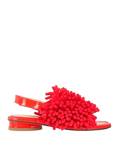 AGL Sandals Red Leather, Textile fibres