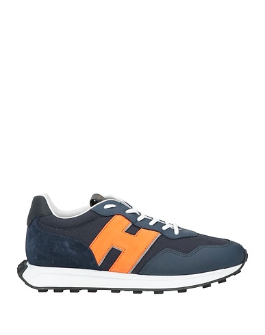 HOGAN Sneakers Midnight blue Leather, Textile fibres