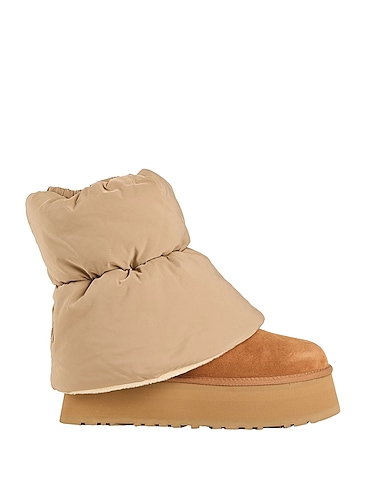 UGG Ankle boot CLASSIC MINI DIPPER PUFFER Camel 80% Textile fibers, 20% Leather