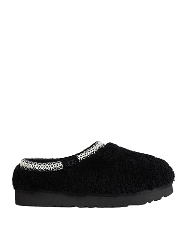 UGG Mules and clogs TASMAN MAXI CURLY Black Leather, Textile fibres