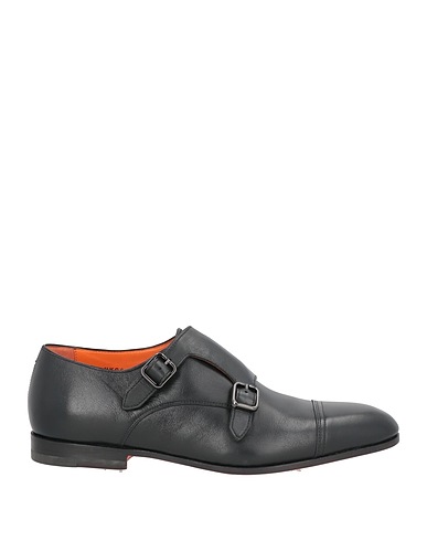 SANTONI Loafers Black Leather