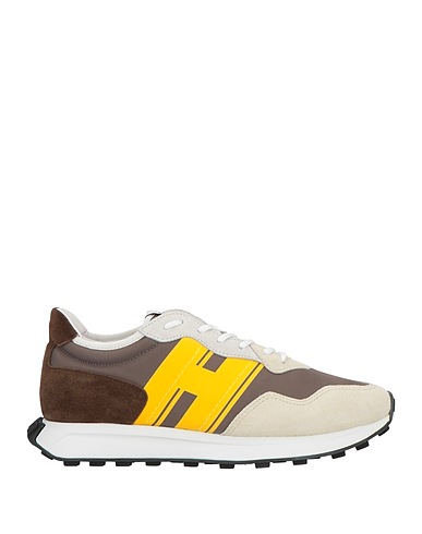 HOGAN Sneakers Lead Leather, Textile fibres