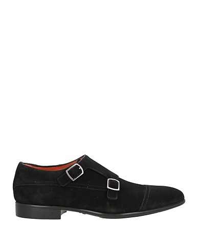 SANTONI Loafers Black Leather