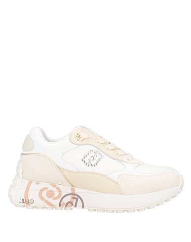 LIU •JO Sneakers Ivoire Cuir, Fibres textiles