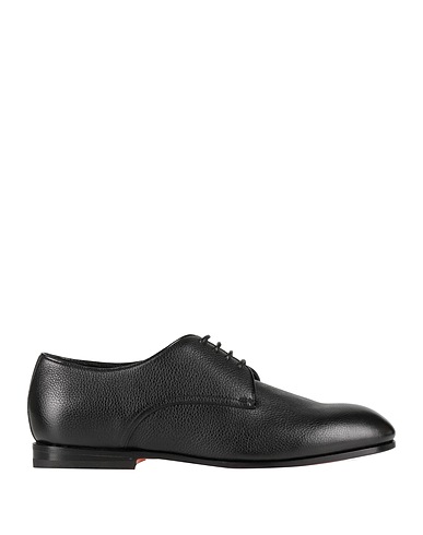 SANTONI Laced shoes Black Leather