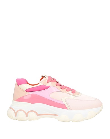 HOGAN Sneakers Light pink Calfskin, Textile fibres