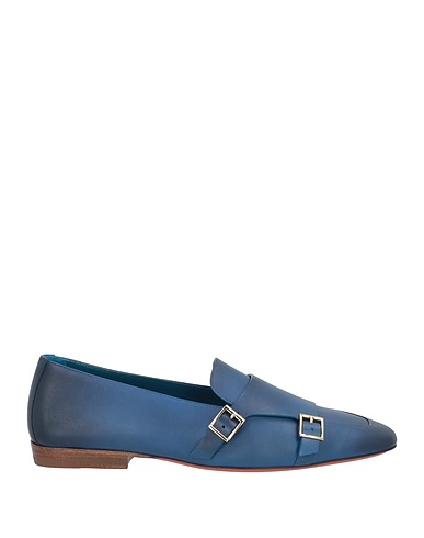 SANTONI Loafers Blue Leather