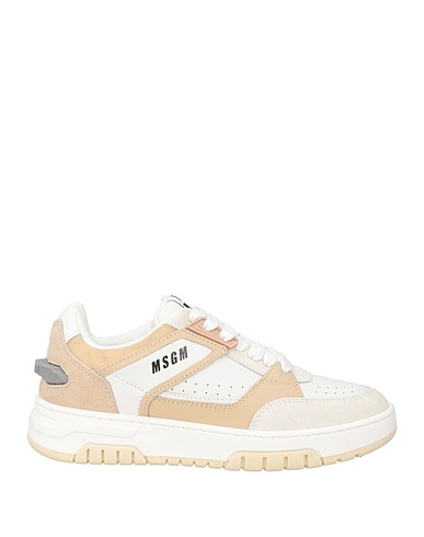 MSGM Sneakers White Leather, Textile fibers