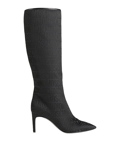 MOSCHINO Boots Black Textile fibres, Leather