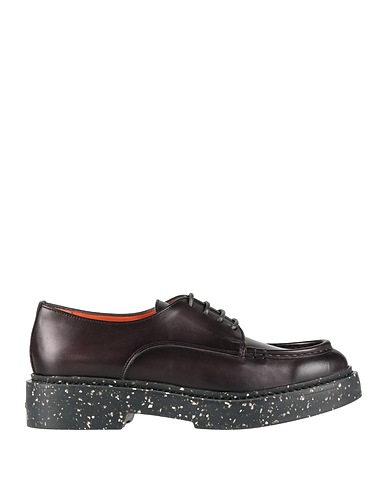 SANTONI Laced shoes Black Leather