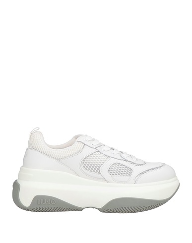 LIU •JO Sneakers White Calfskin, Textile fibres