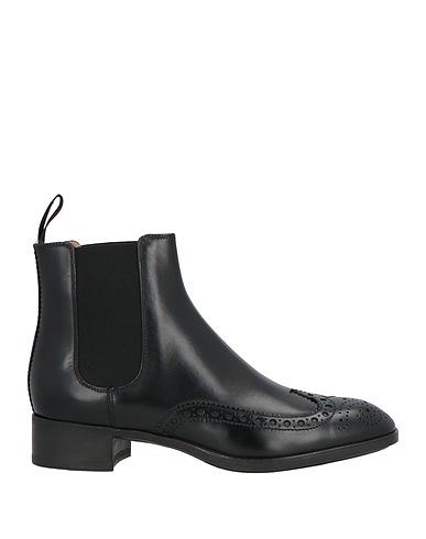 SANTONI ショートブーツ ブラック 革（なめし加工）