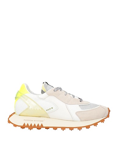 RUN OF Sneakers Light grey Leather, Textile fibres
