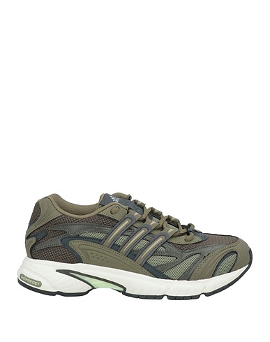 ADIDAS Sneakers Military green Leather, Textile fibres