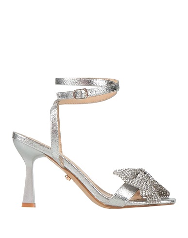 TWENTY FOUR HAITCH Sandals Silver Textile fibers