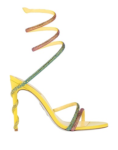 RENE' CAOVILLA Sandals Yellow Textile fibers