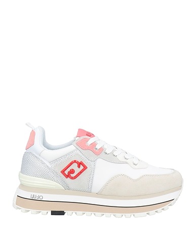 LIU •JO Sneakers White Leather, Textile fibres
