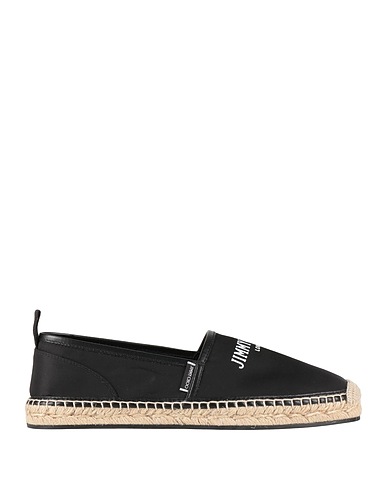 JIMMY CHOO Espadrilles Black Leather, Textile fibers