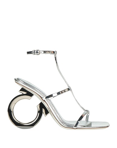 FERRAGAMO Πέδιλο Ασημί Δέρμα