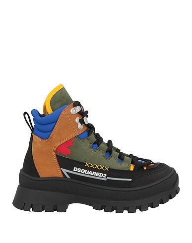 DSQUARED2 Stiefelette Militärgrün Leder, Gewebefasern
