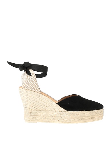 MANEBÍ Espadrilles Black Leather, Textile fibres