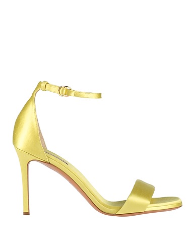 PUCCI Sandals Lime green 68% Viscose, 32% Silk, Goat skin