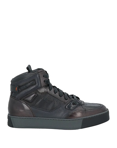 SANTONI Sneakers Black Leather