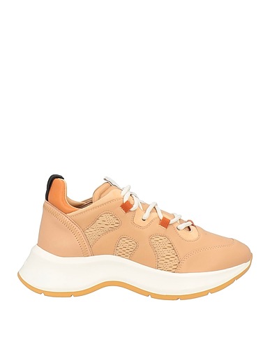 HOGAN Sneakers Sand Leather, Textile fibres