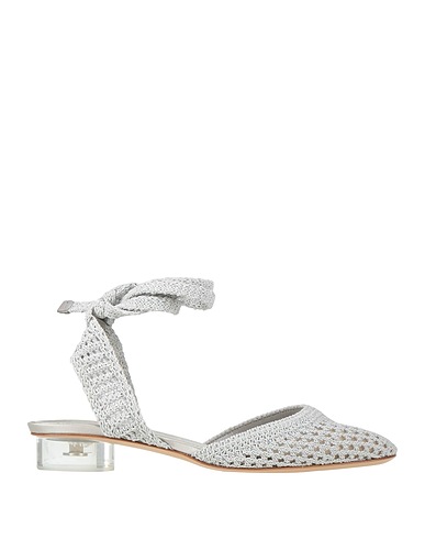 GIORGIO ARMANI Ballerine Grigio chiaro Fibre tessili, Altre Fibre