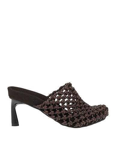 STELLA McCARTNEY Mules and clogs Dark brown Textile fibres