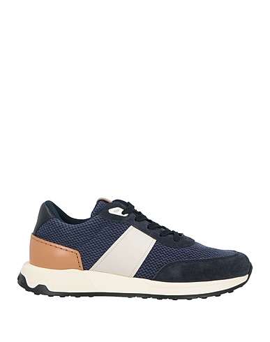 TOD'S Sneakers Blu notte Pelle, Fibre tessili