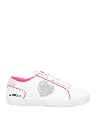 LOVE MOSCHINO Sneakers White Leather, Rubber