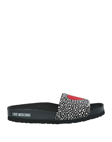 LOVE MOSCHINO Sandals Black Textile fibres